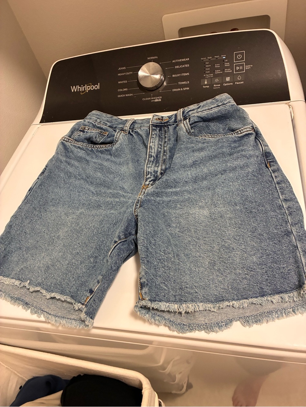 Cotton On Light Blue High-Rise Denim Shorts with Frayed Hem